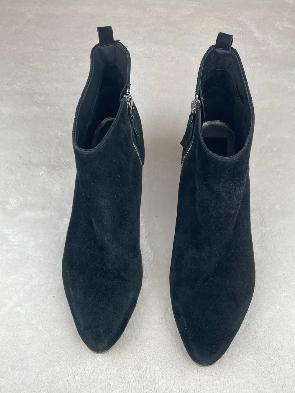 Dolce Vita Black Suede Ankle Boot with Stacked Heel